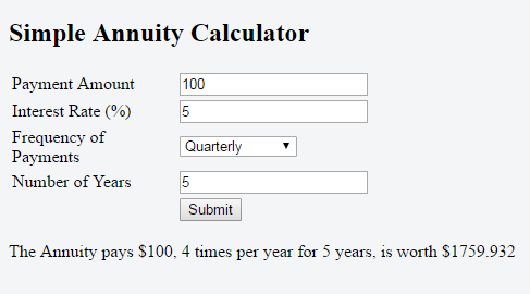 Simple Annuity Calculator